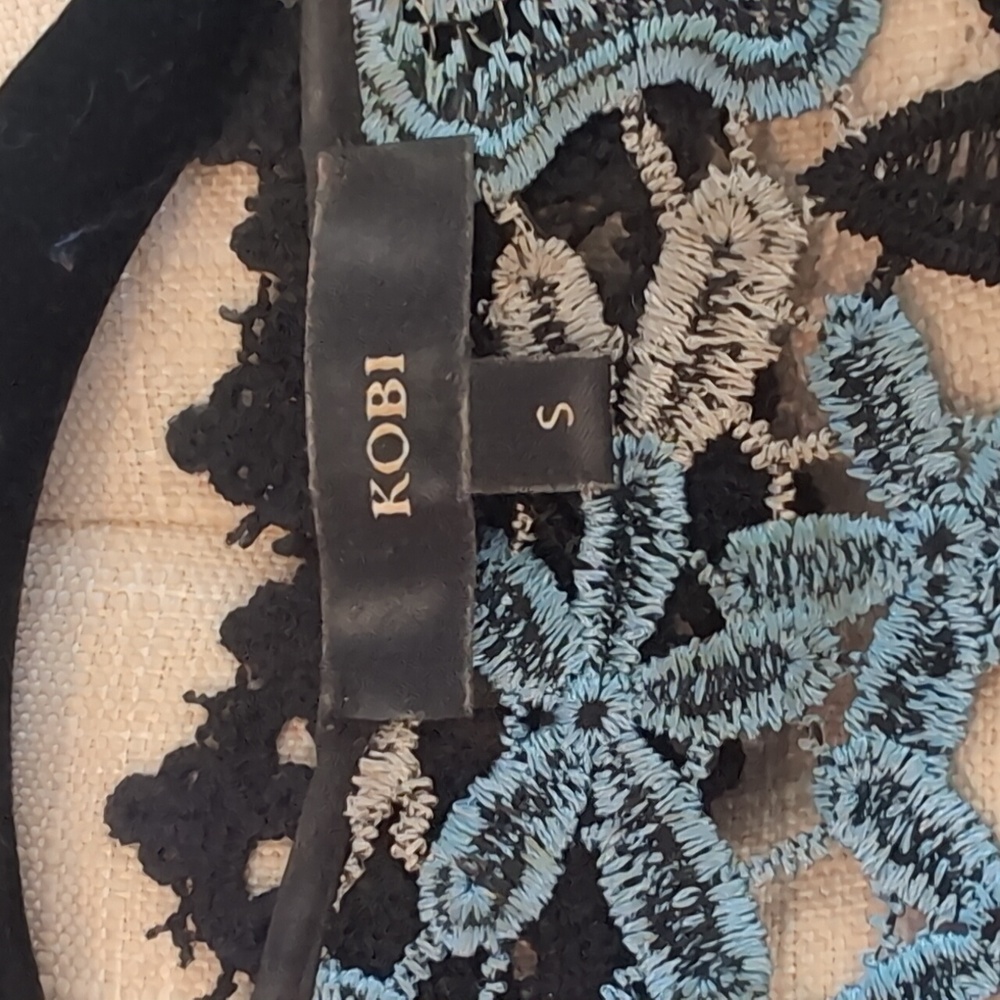 Kobi Halperin Black and Blue Lace Blouse - Picture 2 of 11
